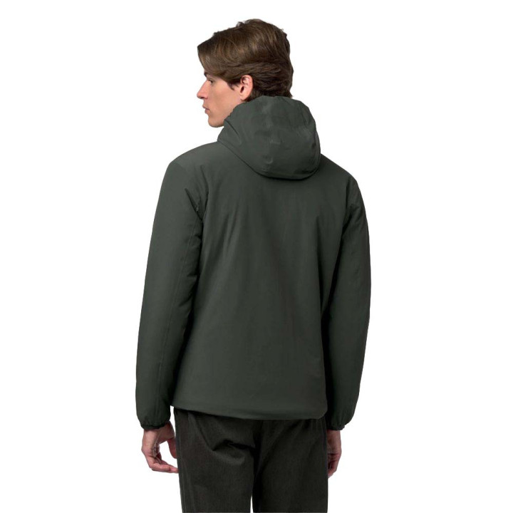 K-Way Giacca Con Cappuccio Stretch Warm Reversibile Verde Uomo