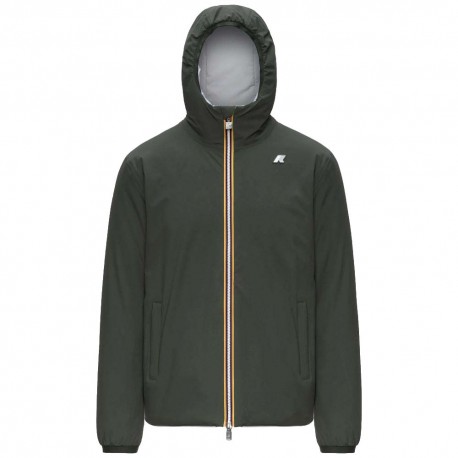 K-Way Giacca Con Cappuccio Stretch Warm Reversibile Verde Uomo