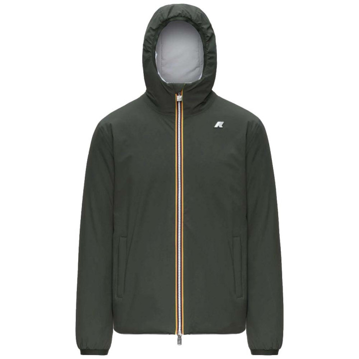 K-Way Giacca Con Cappuccio Stretch Warm Reversibile Verde Uomo