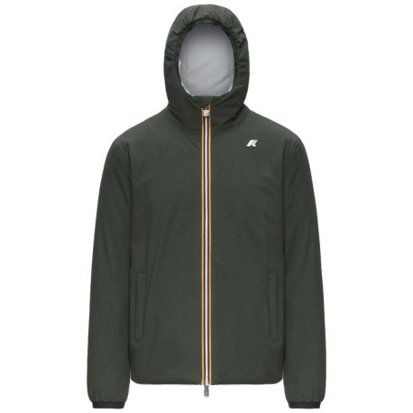 K-Way Giacca Con Cappuccio Stretch Warm Reversibile Verde Uomo