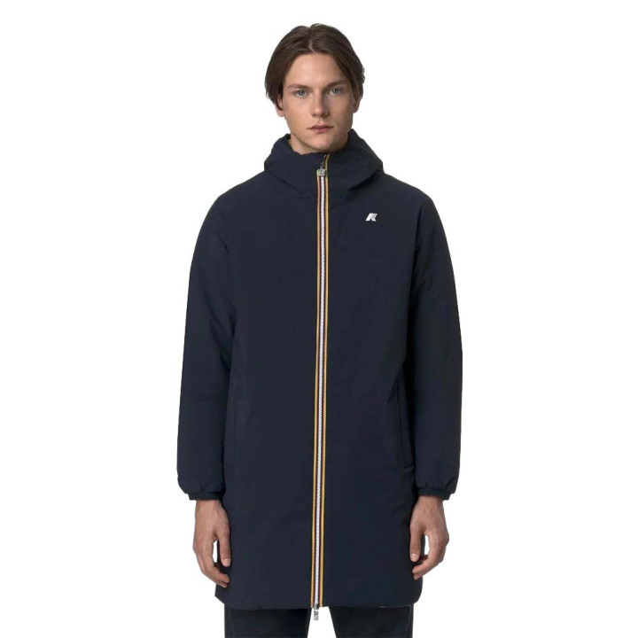 K-Way Giacca Cappuccio Stretch Warm Reversibile Blu Uomo