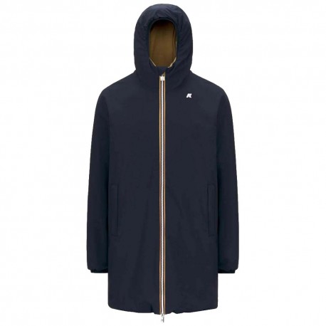 K-Way Giacca Cappuccio Stretch Warm Reversibile Blu Uomo