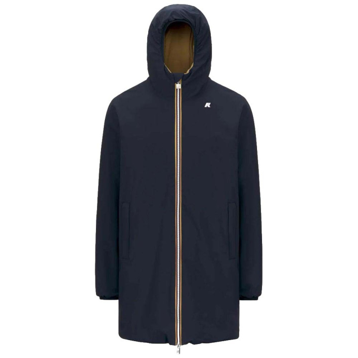K-Way Giacca Cappuccio Stretch Warm Reversibile Blu Uomo