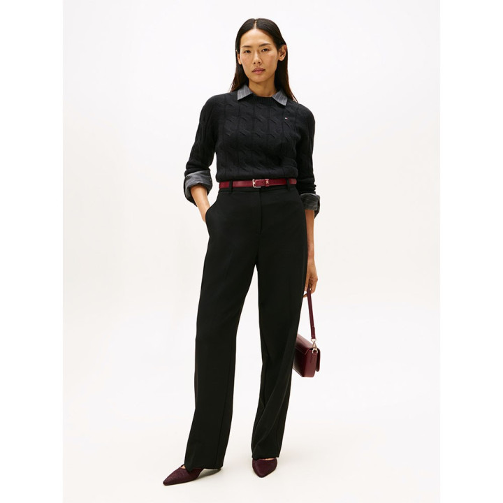 Tommy Hilfiger Soft Wool Cable 100% Lana Nero Donna