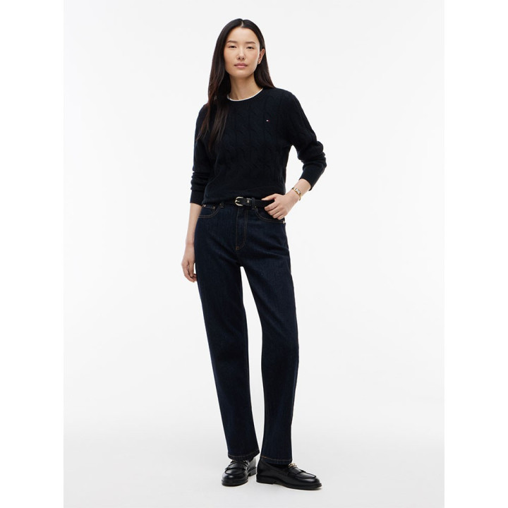 Tommy Hilfiger Soft Wool Cable 100% Lana Nero Donna