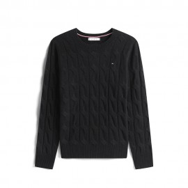 Tommy Hilfiger Soft Wool Cable 100% Lana Nero Donna