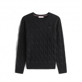 Tommy Hilfiger Soft Wool Cable 100% Lana Nero Donna