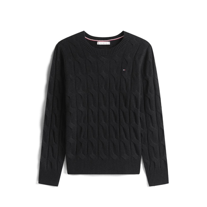 Tommy Hilfiger Soft Wool Cable 100% Lana Nero Donna