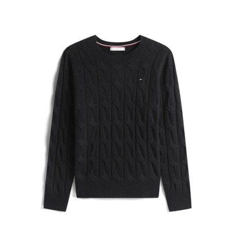 Tommy Hilfiger Soft Wool Cable 100% Lana Nero Donna