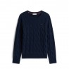 Tommy Hilfiger Soft Wool Cable 100% Lana Blu Donna