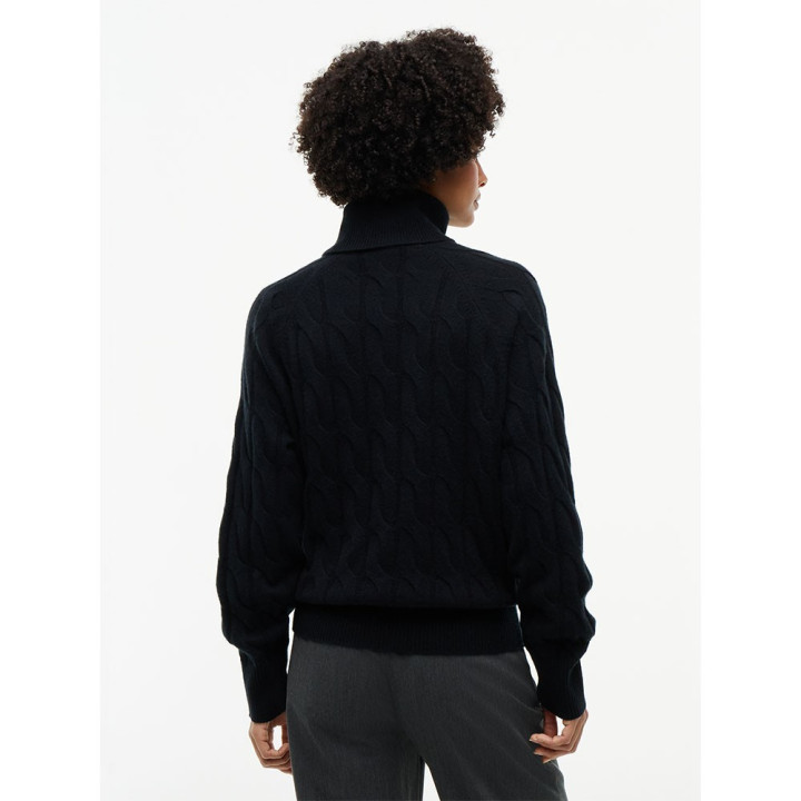 Tommy Hilfiger Soft Woll 100% Lana Dolcevita Nero Donna