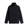 Tommy Hilfiger Soft Woll 100% Lana Dolcevita Nero Donna