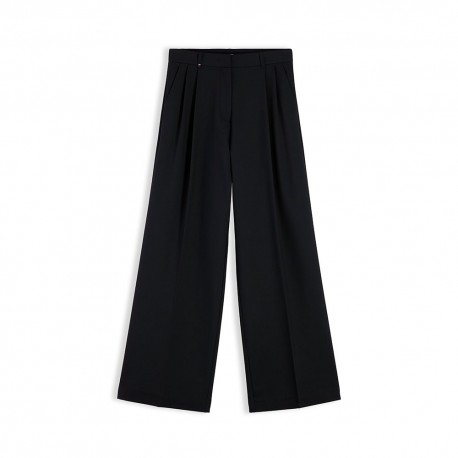 Tommy Hilfiger Pantaloni Viscosa Wide Leg Nero Donna