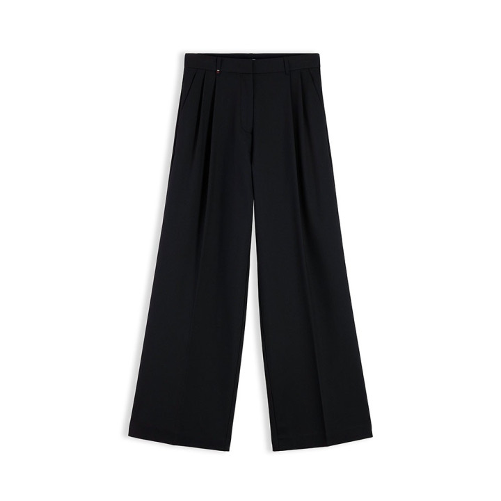 Tommy Hilfiger Pantaloni Viscosa Wide Leg Nero Donna