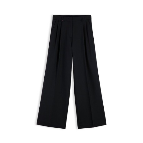 Tommy Hilfiger Pantaloni Viscosa Wide Leg Nero Donna