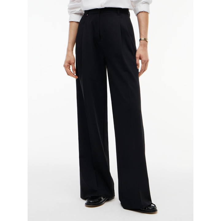 Tommy Hilfiger Pantaloni Viscosa Wide Leg Nero Donna