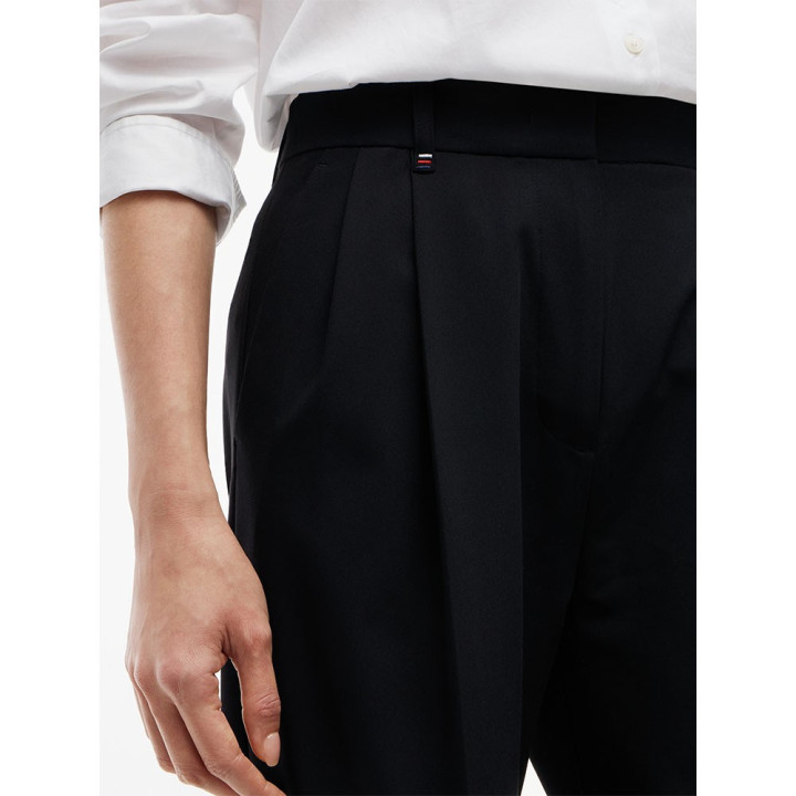 Tommy Hilfiger Pantaloni Viscosa Wide Leg Nero Donna