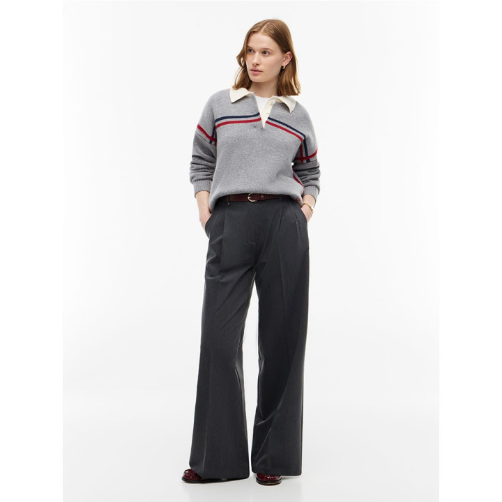 Tommy Hilfiger Pantaloni Viscosa Wide Leg Grigio Donna