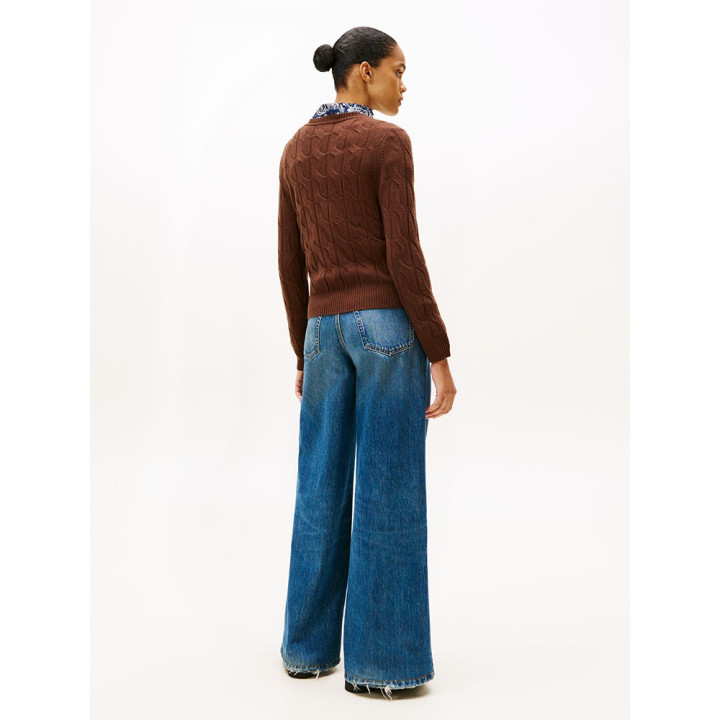 Tommy Hilfiger Soft Wool Cable 100% Lana Moro Donna