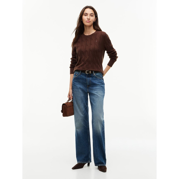Tommy Hilfiger Soft Wool Cable 100% Lana Moro Donna