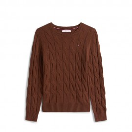 Tommy Hilfiger Soft Wool Cable 100% Lana Moro Donna