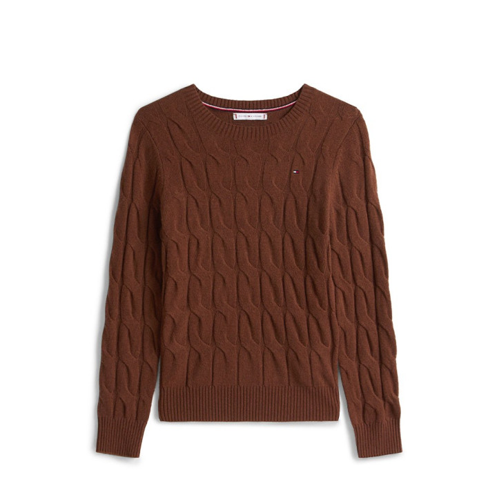 Tommy Hilfiger Soft Wool Cable 100% Lana Moro Donna