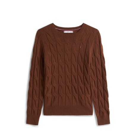 Tommy Hilfiger Soft Wool Cable 100% Lana Moro Donna