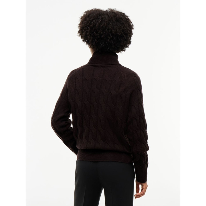 Tommy Hilfiger Soft Woll 100% Lana Dolcevita Moro Donna
