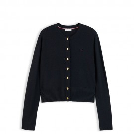 Tommy Hilfiger Cardigan Soft Wool 100% Lana Nero Donna
