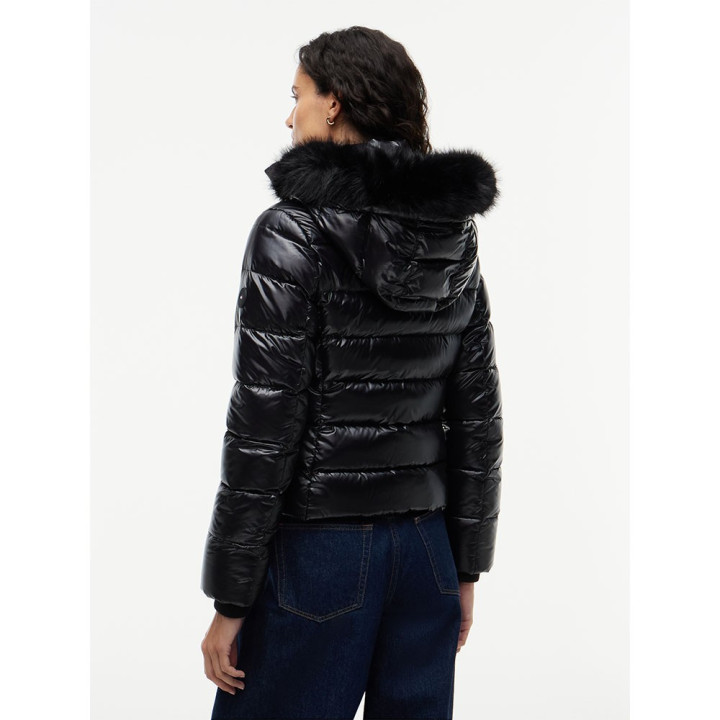 Tommy Hilfiger Piumino Corto Gloss Nero Donna