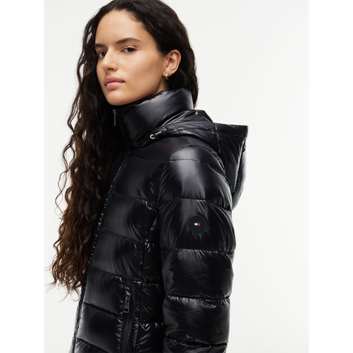 Tommy Hilfiger Piumino Corto Gloss Nero Donna