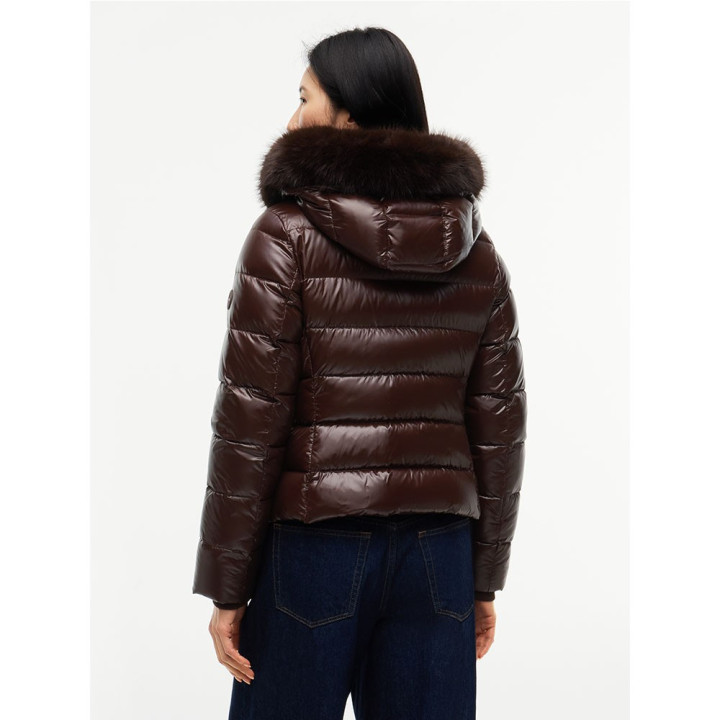Tommy Hilfiger Piumino Corto Gloss Moro Donna