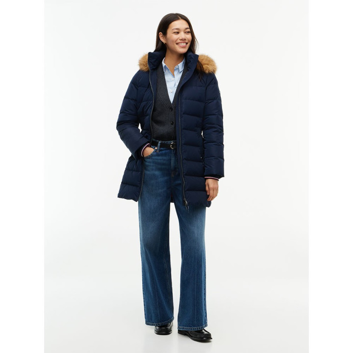 Tommy Hilfiger Piumino Lungo Down Heritage Tyra Blu Donna