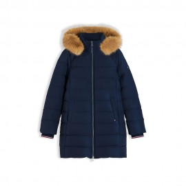Tommy Hilfiger Piumino Lungo Down Heritage Tyra Blu Donna