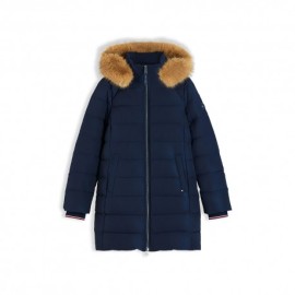 Tommy Hilfiger Piumino Lungo Down Heritage Tyra Blu Donna
