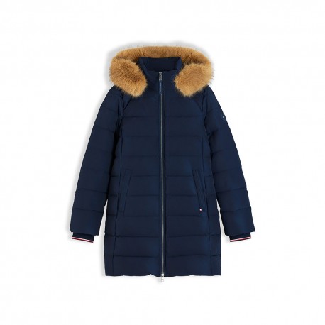 Tommy Hilfiger Piumino Lungo Down Heritage Tyra Blu Donna