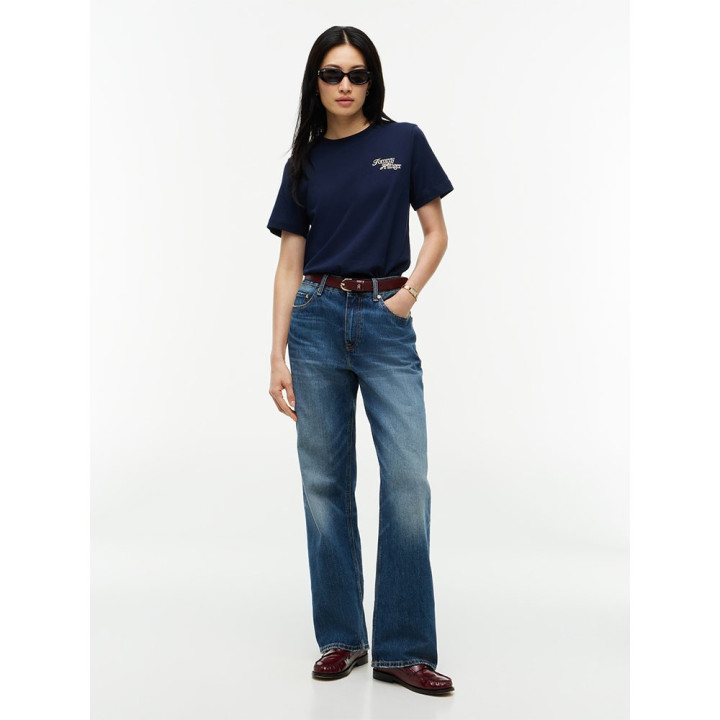 Tommy Hilfiger T-Shirt Script New Reg Blu Donna