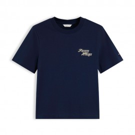 Tommy Hilfiger T-Shirt Script New Reg Blu Donna