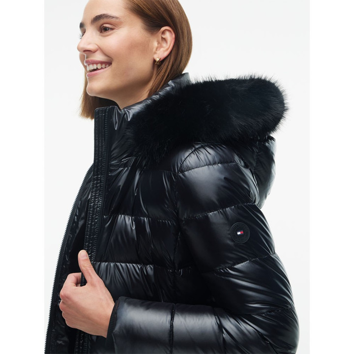 Tommy Hilfiger Piumino Glossy Down Coat Nero Donna
