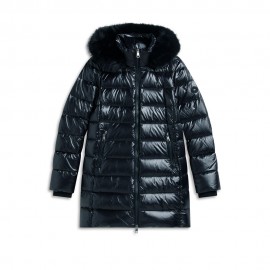 Glossy Down Coat nero