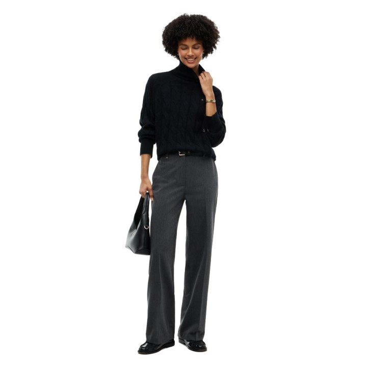 Tommy Hilfiger Soft Woll 100% Lana Dolcevita Nero Donna
