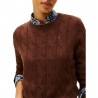 Tommy Hilfiger Soft Wool Cable 100% Lana Moro Donna
