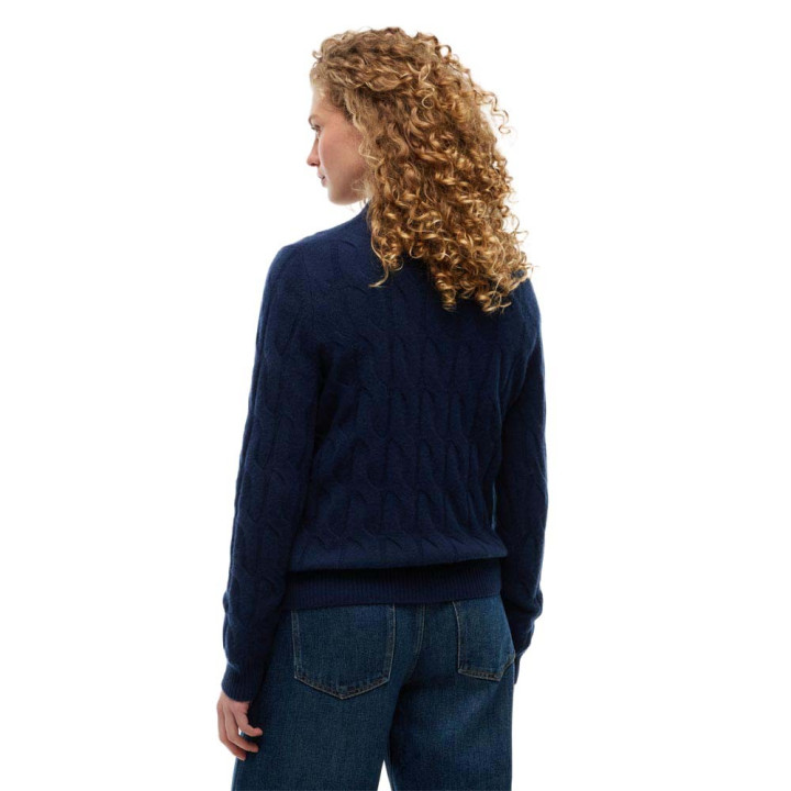 Tommy Hilfiger Soft Wool Cable 100% Lana Blu Donna