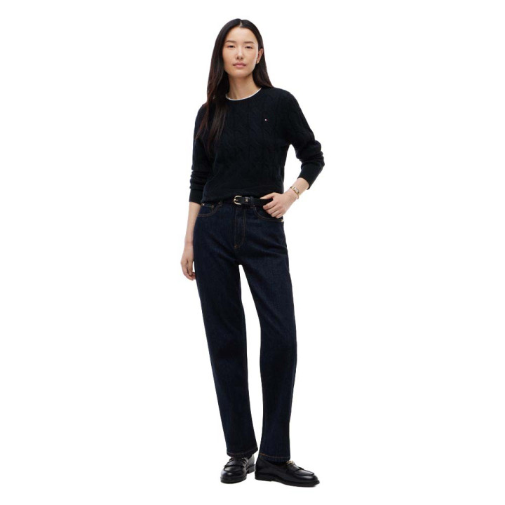 Tommy Hilfiger Soft Wool Cable 100% Lana Nero Donna