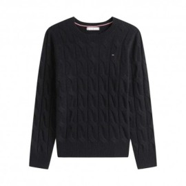Tommy Hilfiger Soft Wool Cable 100% Lana Nero Donna