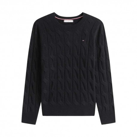Tommy Hilfiger Soft Wool Cable 100% Lana Nero Donna