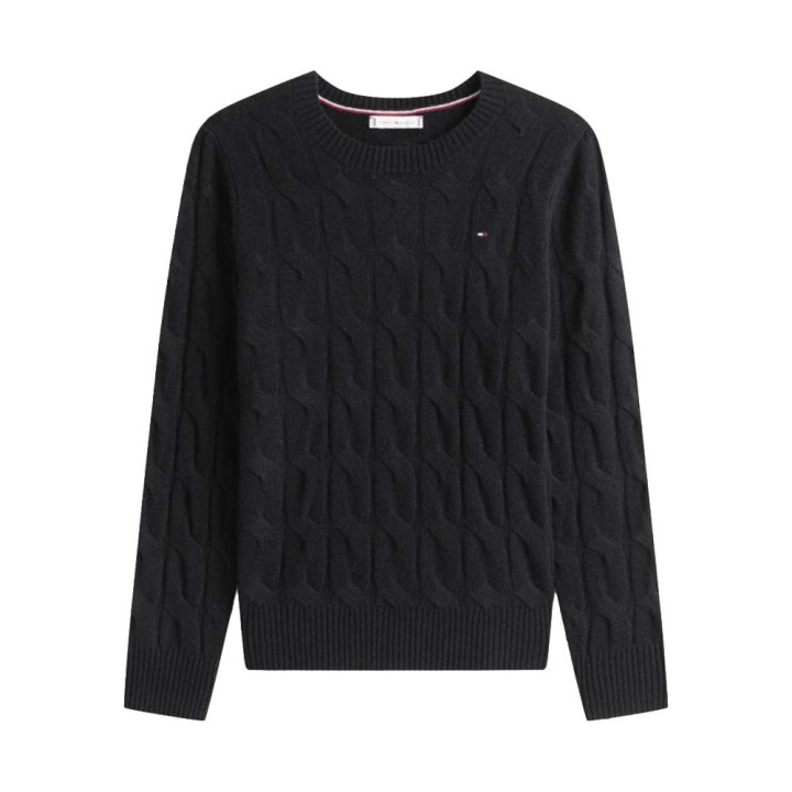 Tommy Hilfiger Soft Wool Cable 100% Lana Nero Donna