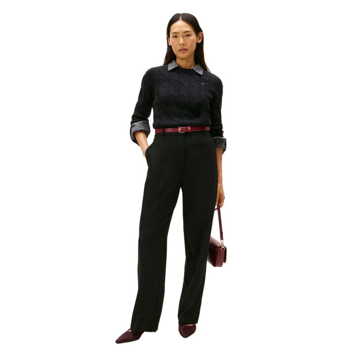 Tommy Hilfiger Soft Wool Cable 100% Lana Nero Donna