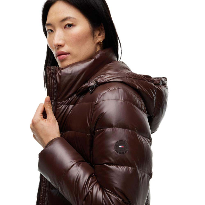 Tommy Hilfiger Piumino Corto Gloss Moro Donna