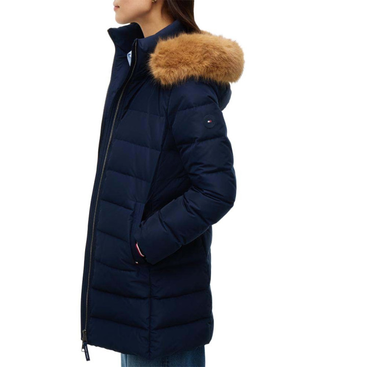 Tommy Hilfiger Piumino Lungo Down Heritage Tyra Blu Donna